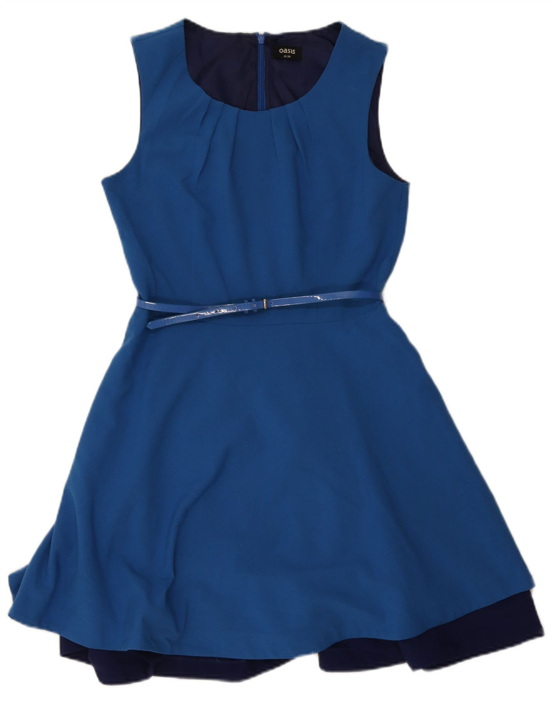 Abito a trapezio senza maniche da donna Oasis UK 10 piccolo poliestere blu