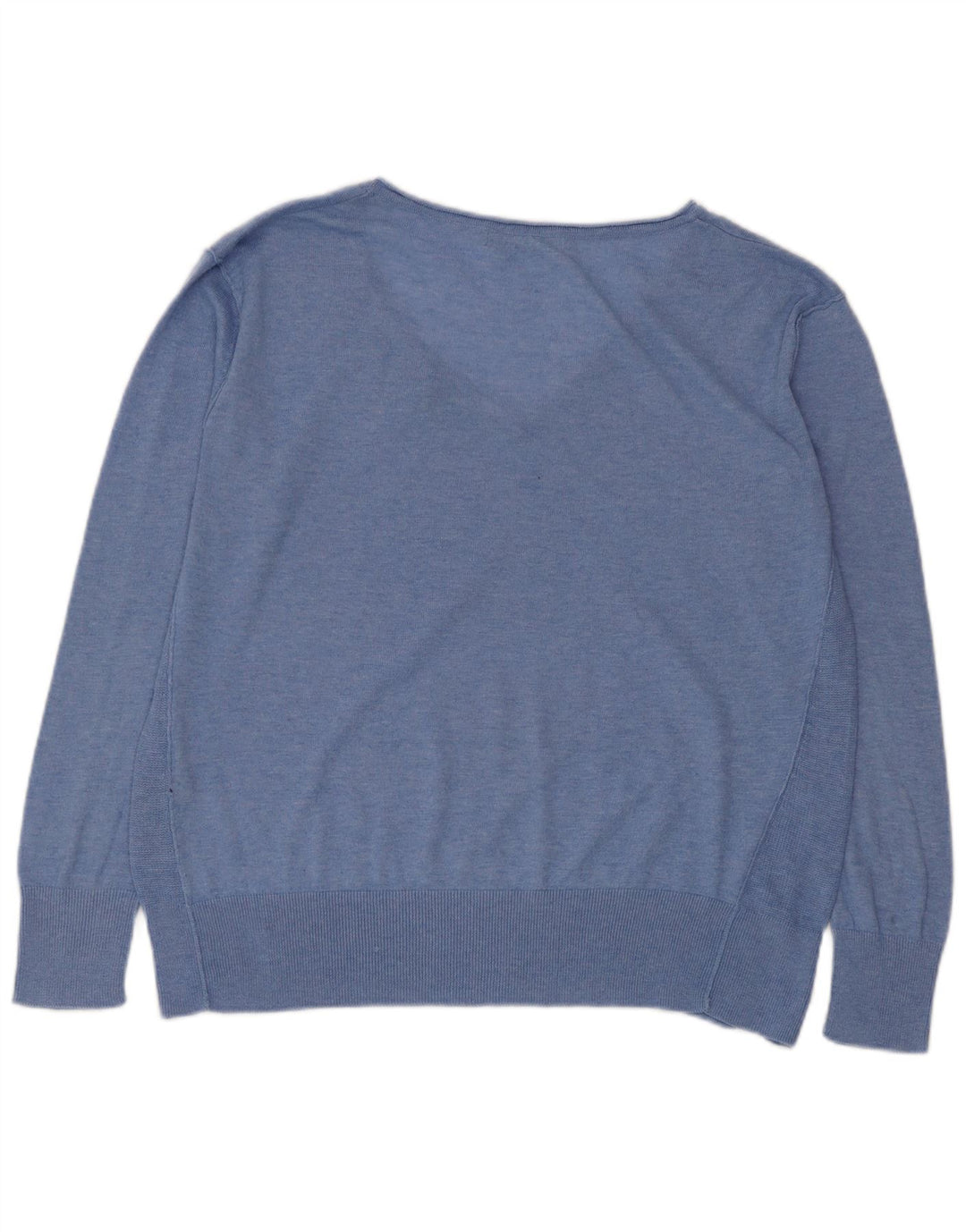 Maglione maglione con scollo a V da donna Zara UK 14 Poliestere blu medio
