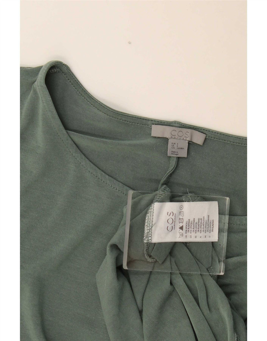 Cos Top oversize da donna a maniche lunghe UK 10 Small Green Lyocell