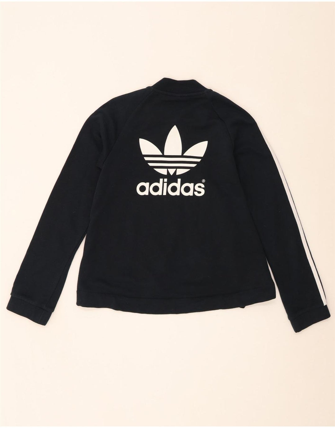 Giacca da ginnastica grafica da donna Adidas UK 8 piccola in cotone nero