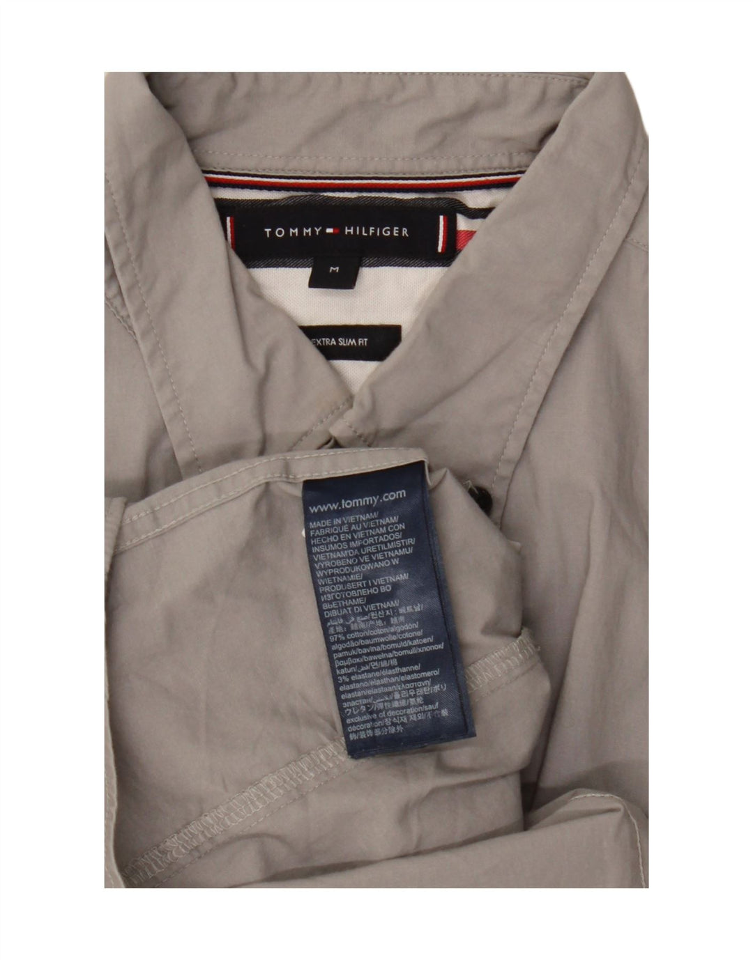 Camicia da uomo extra slim fit Tommy Hilfiger in cotone grigio medio