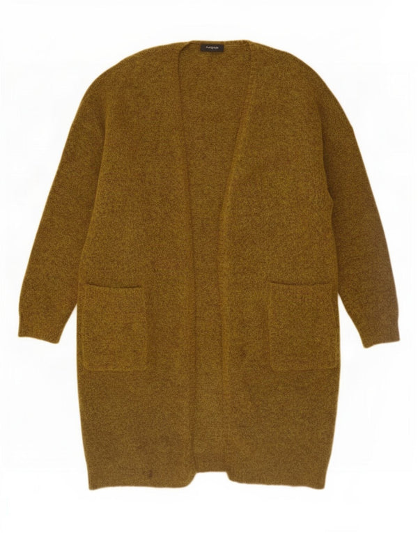 Marks & Spencer Womens Longline Open Cardigan Sweater UK 14 Medium Khaki