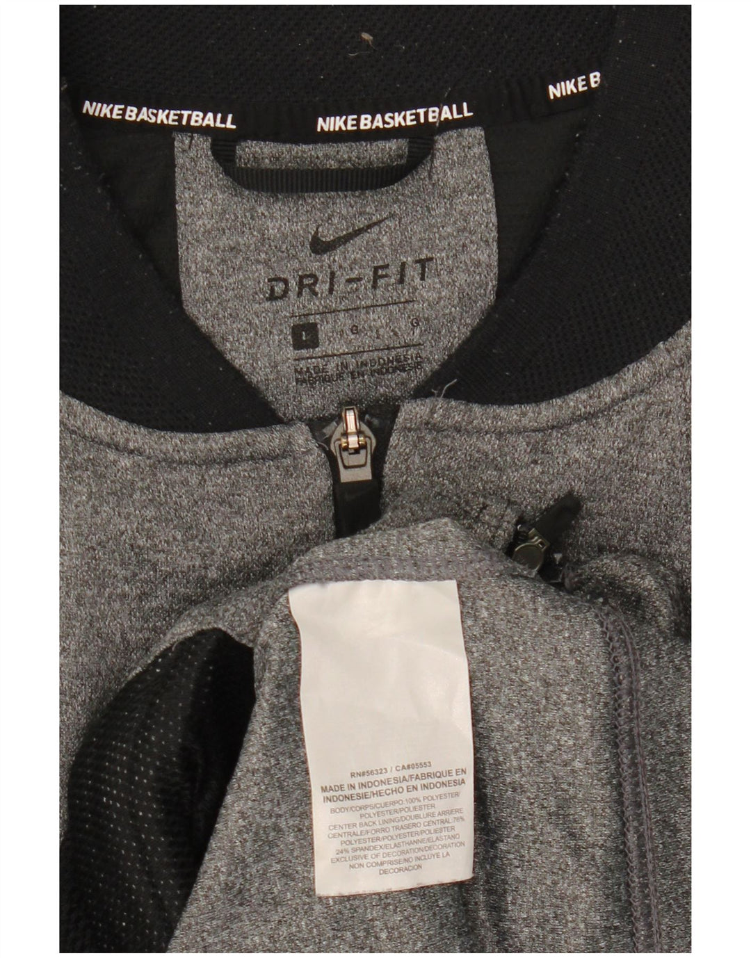 Giacca da tuta Nike Dri Fit da uomo, grande, in poliestere grigio