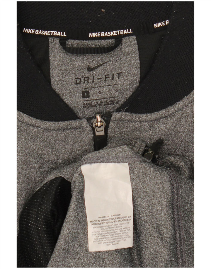 Giacca da tuta Nike Dri Fit da uomo, grande, in poliestere grigio