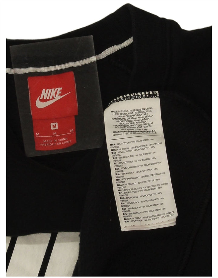 Felpa con grafica Nike da donna, maglione UK 14, cotone nero medio