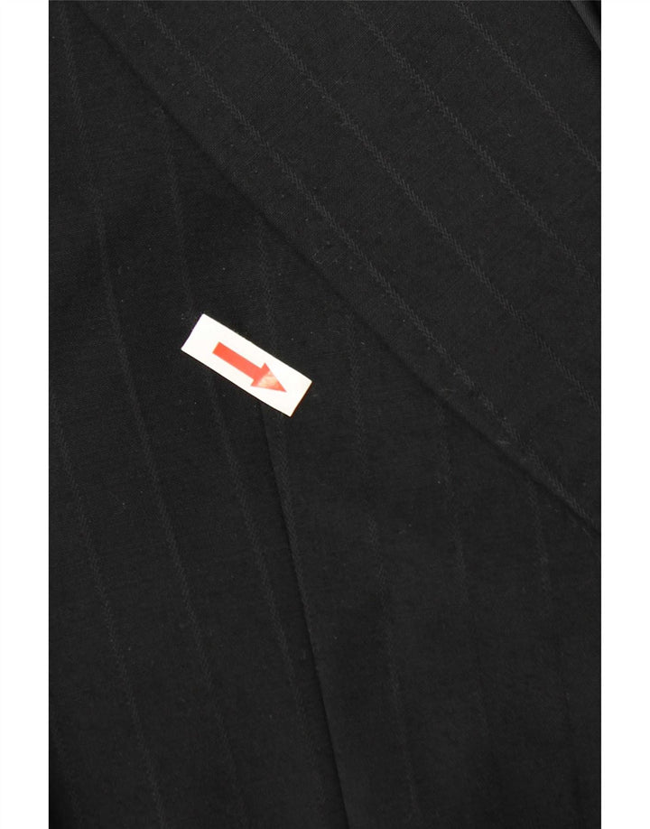 Giacca blazer vintage da uomo a 2 bottoni UK 36 piccola a righe nere