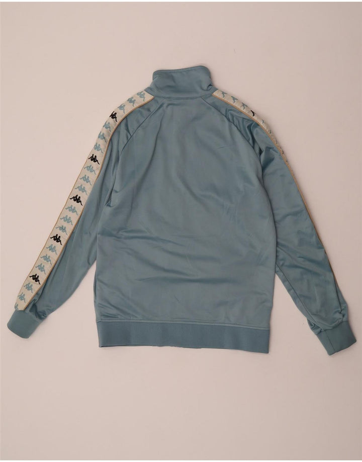 Giacca da tuta grafica da uomo Kappa in poliestere color block blu medio