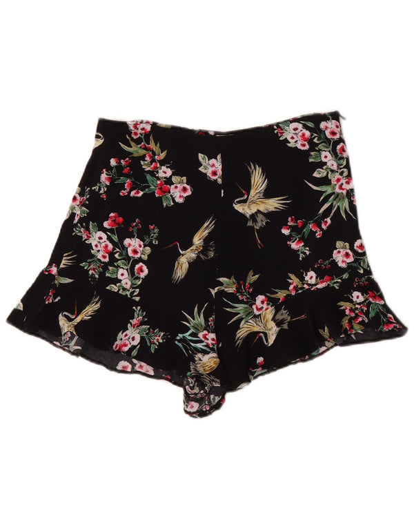 Pantaloncini a vita alta da donna Zara piccoli W26 neri floreali