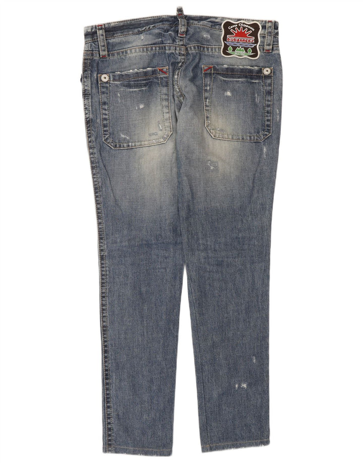 Dsquared2 Jeans slim invecchiati da donna W32 L32 in cotone blu