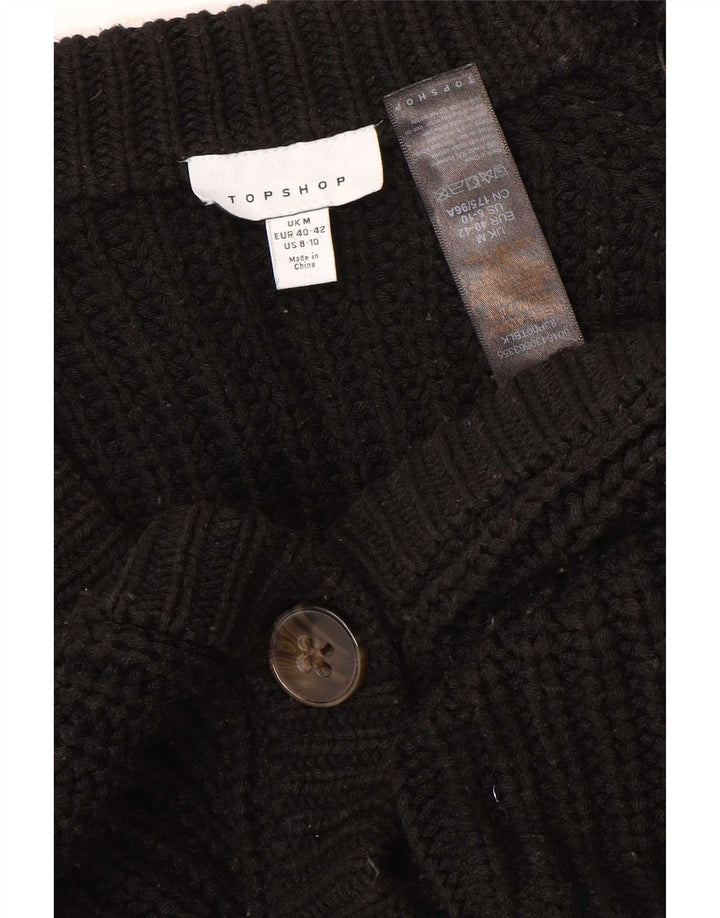 Maglione cardigan oversize corto da donna Topshop UK 14 acrilico nero medio