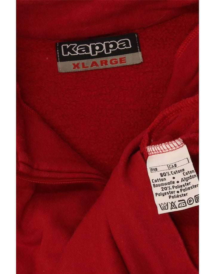Felpa Kappa Uomo con Zip Collo Maglione XL Rosso Cotone