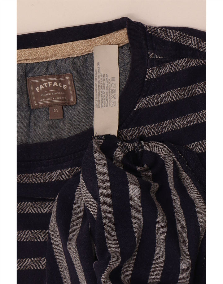 T-shirt da uomo Fat Face Top in cotone a righe blu navy medio