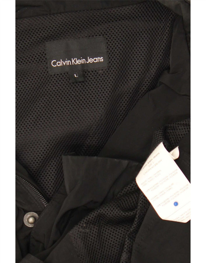 Giacca militare da uomo Calvin Klein Jeans UK 40 grande poliestere nero