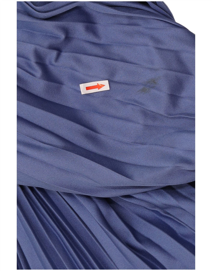 Abito lungo da donna vintage a maniche lunghe UK 12 Blu medio