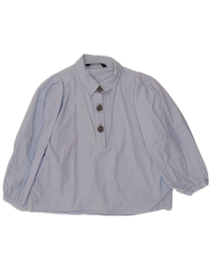 Top Zara da donna con maniche a 3/4, taglia UK 14, blu medio