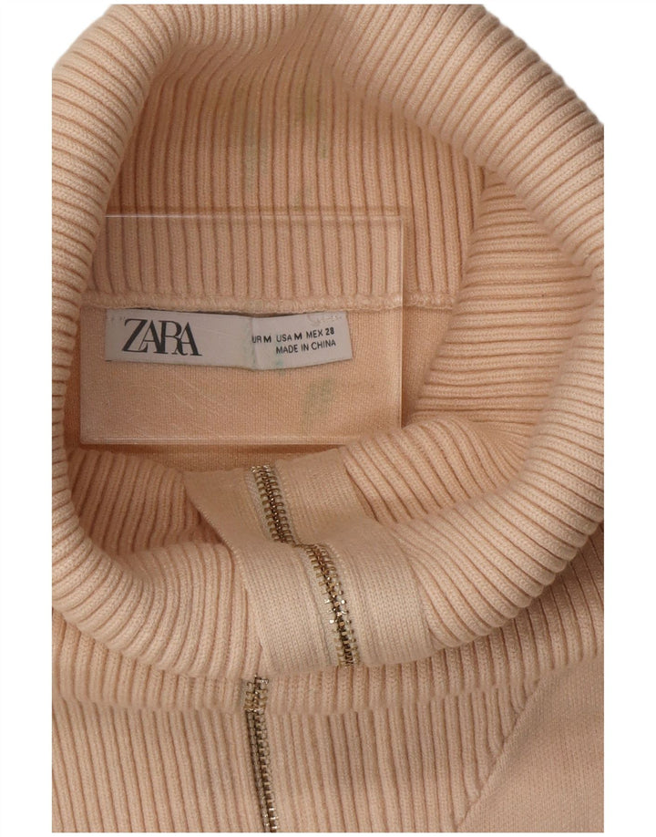 Maglione ZARA da donna oversize con collo e zip UK 14 Beige medio