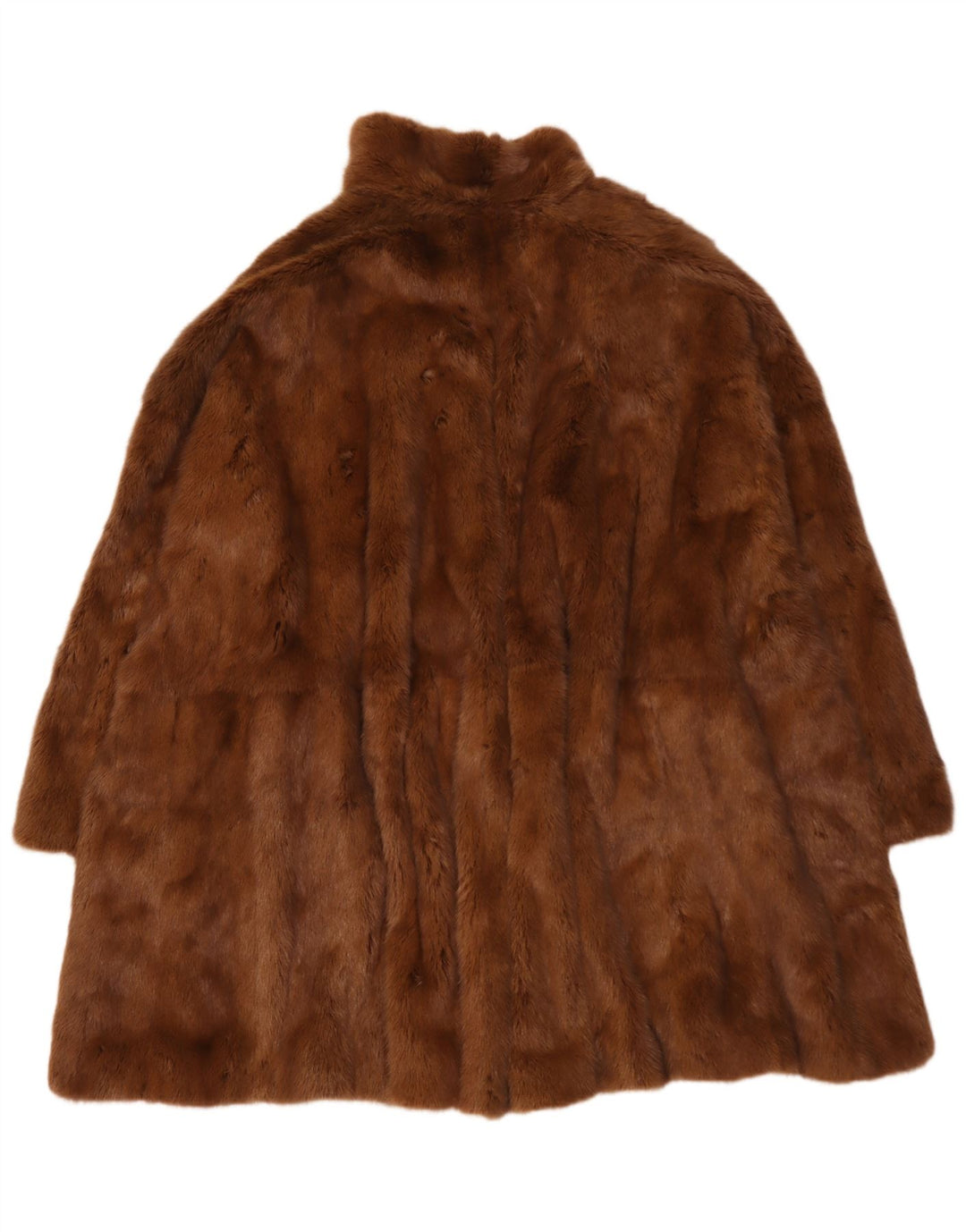 Cappotto in pelliccia reversibile oversize da donna vintage UK 18 XL Marrone