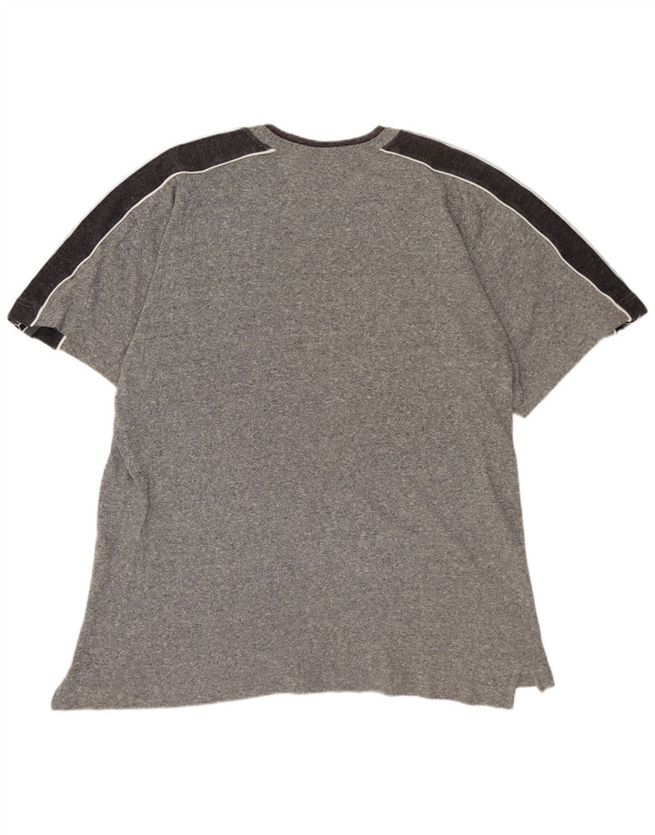 T-shirt grafica ASICS da uomo, taglia grande, in cotone color block grigio