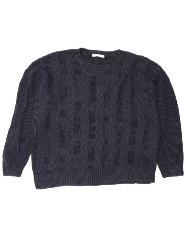 Maglione maglione girocollo da donna Marks & Spencer UK 22 3XL Blu navy