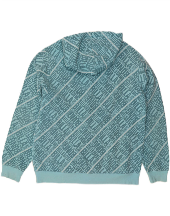 BILLABONG Felpa con cappuccio con zip grafica da uomo XL in cotone blu