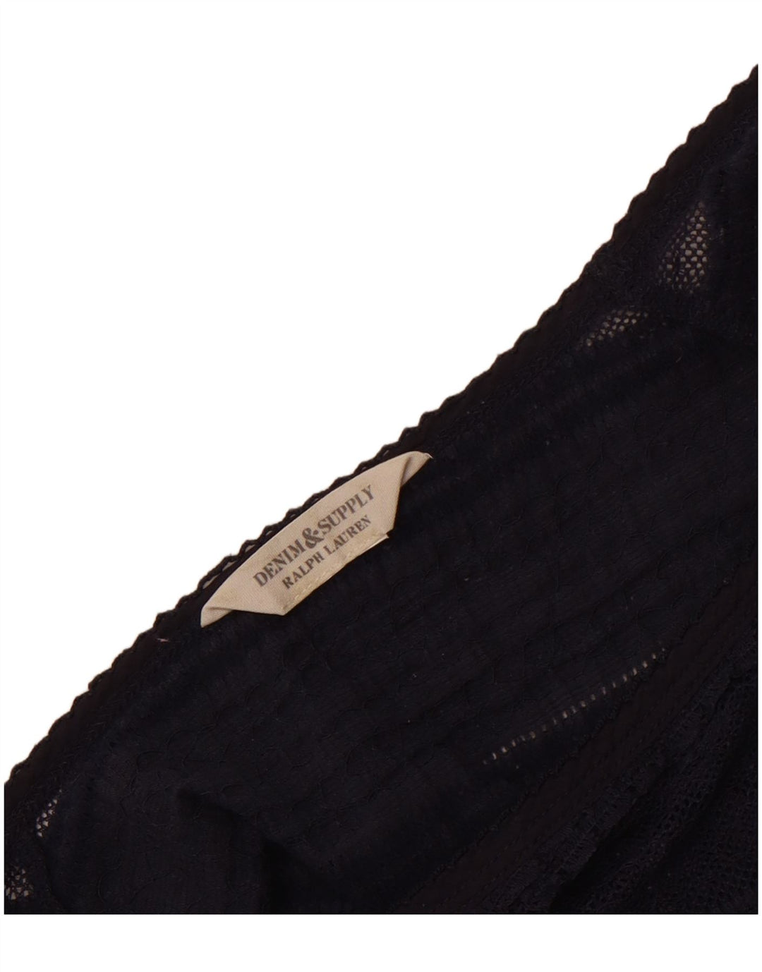 Top camicetta corta da donna Ralph Lauren UK 12 medio blu navy