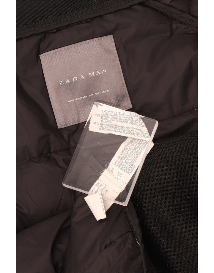 Giacca imbottita da uomo Zara UK 40 grande poliestere nero