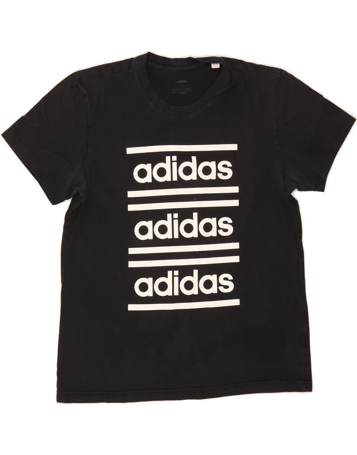 ADIDAS Mens Graphic T-Shirt Top Medium Black Cotton Vintage Adidas and Second-Hand Adidas from Messina Hembry 