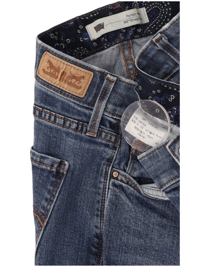 Levi's Donna 525 Jeans dritti US 10 Large W30 L32 Blu