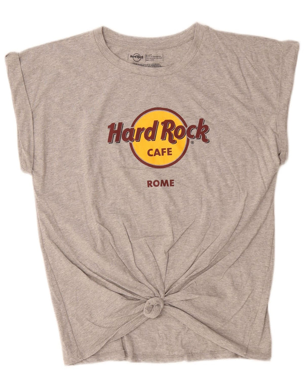 T-shirt grafica da donna Hard Rock Cafe Roma UK 18 XL cotone grigio