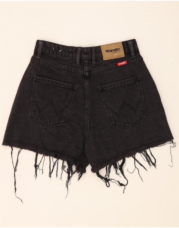 Pantaloncini di jeans a vita alta da donna Wrangler US 7 Medium W24 cotone nero