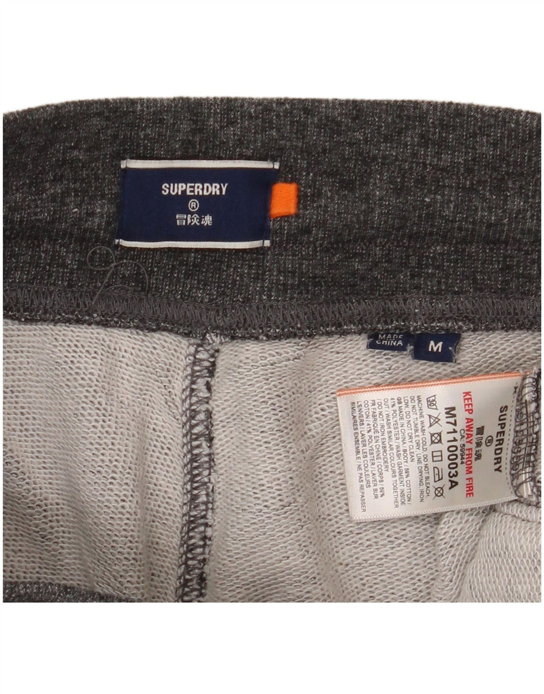 Pantaloncini sportivi da uomo Superdry in cotone grigio medio