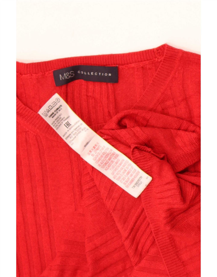 T-shirt da donna Marks & Spencer Top UK 12 Medium Red Viscosa