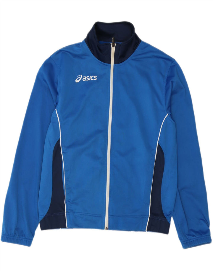 Giacca da ginnastica da uomo Asics, piccola, in poliestere color block blu