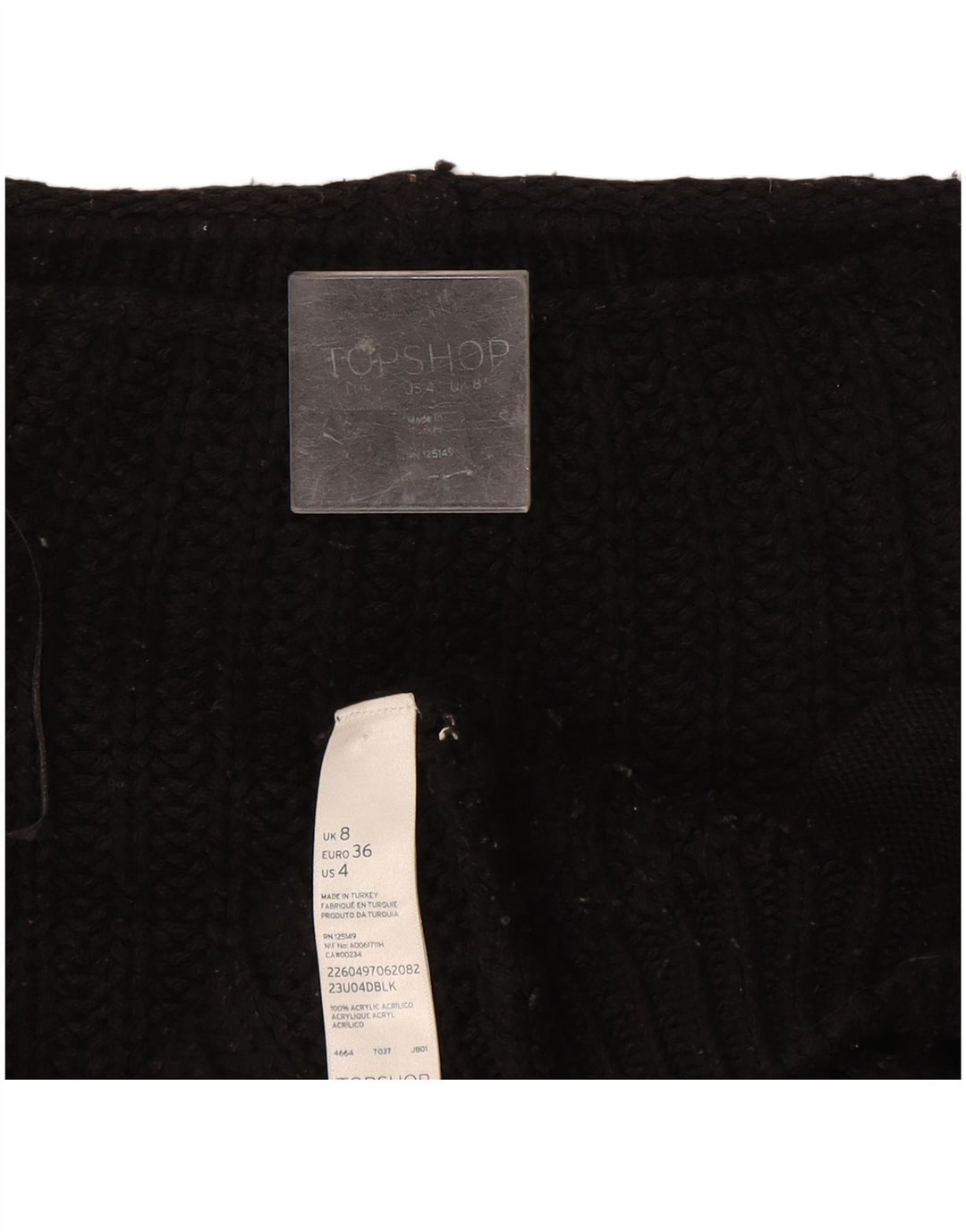 Maglione cardigan oversize da donna Topshop UK 8 piccolo acrilico nero