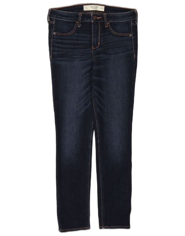 Jeans skinny corti Abercrombie & Fitch da donna US 4 piccoli W27 L26 blu navy