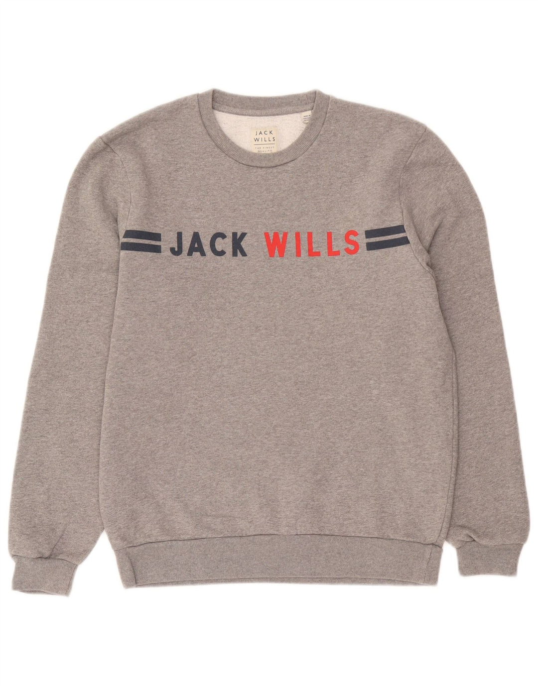 Felpa grafica da uomo Jack Wills Maglione cotone chiazzato grigio medio