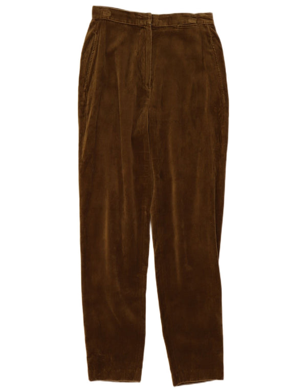 Pantaloni chino in velluto a vita alta da donna Benetton IT 42 medio W25 L28 kaki
