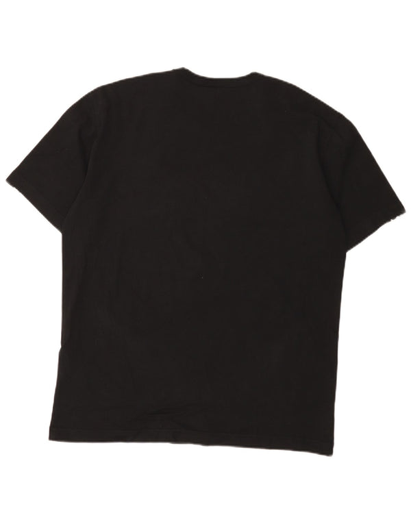 T-shirt grafica da uomo Champion Top grande in cotone nero sportivo