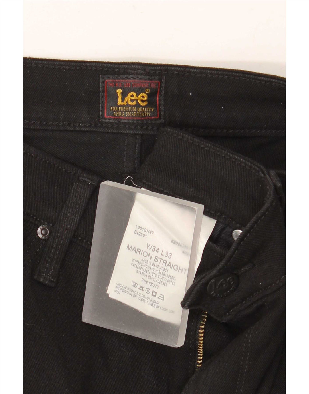 Jeans dritti Marion da donna Lee W34 L33 cotone nero
