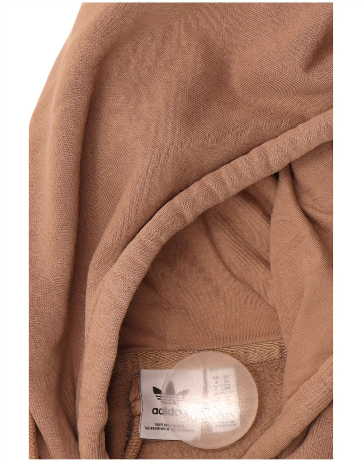 Felpa con cappuccio da donna ADIDAS UK 6 XS marrone cotone