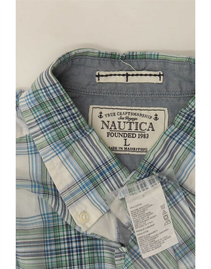 Camicia da uomo Nautica in cotone a quadri grandi blu