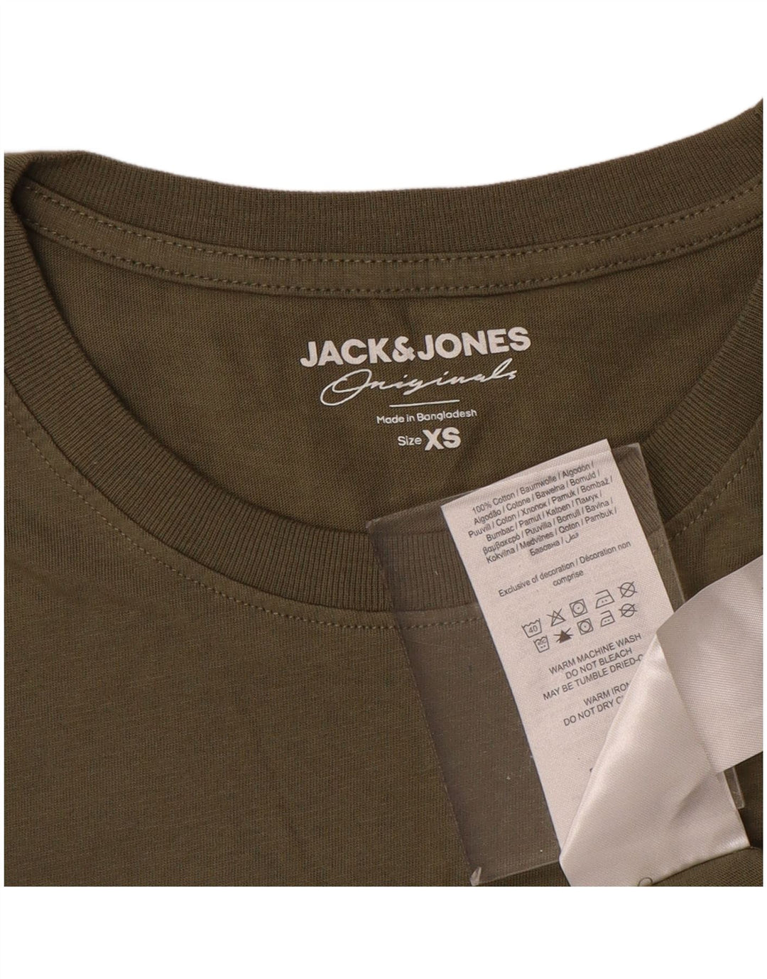 JACK & JONES T-shirt da uomo XS in cotone kaki