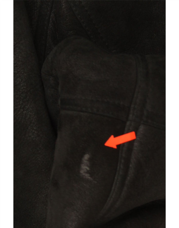 Giacca in shearling vintage da uomo IT 54 2XL Shearling nero
