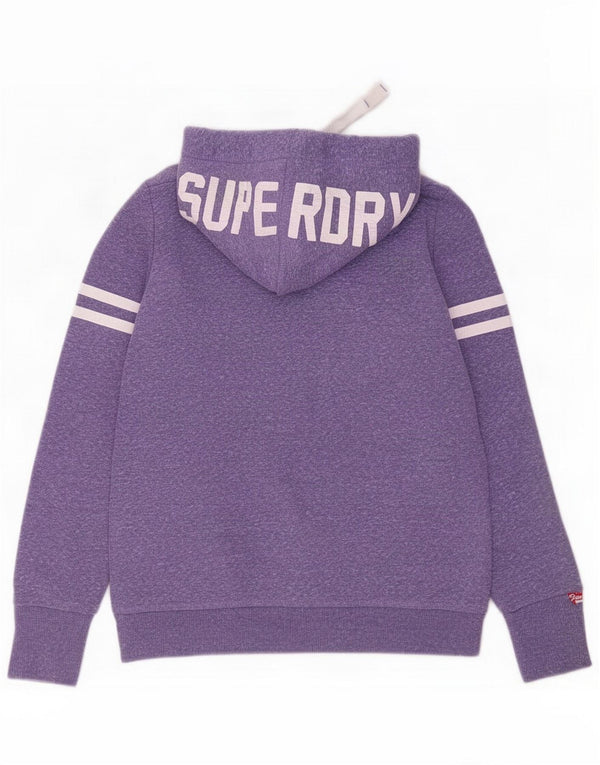 Superdry Felpa con cappuccio da donna con grafica UK 18 XL Poliestere screziato viola