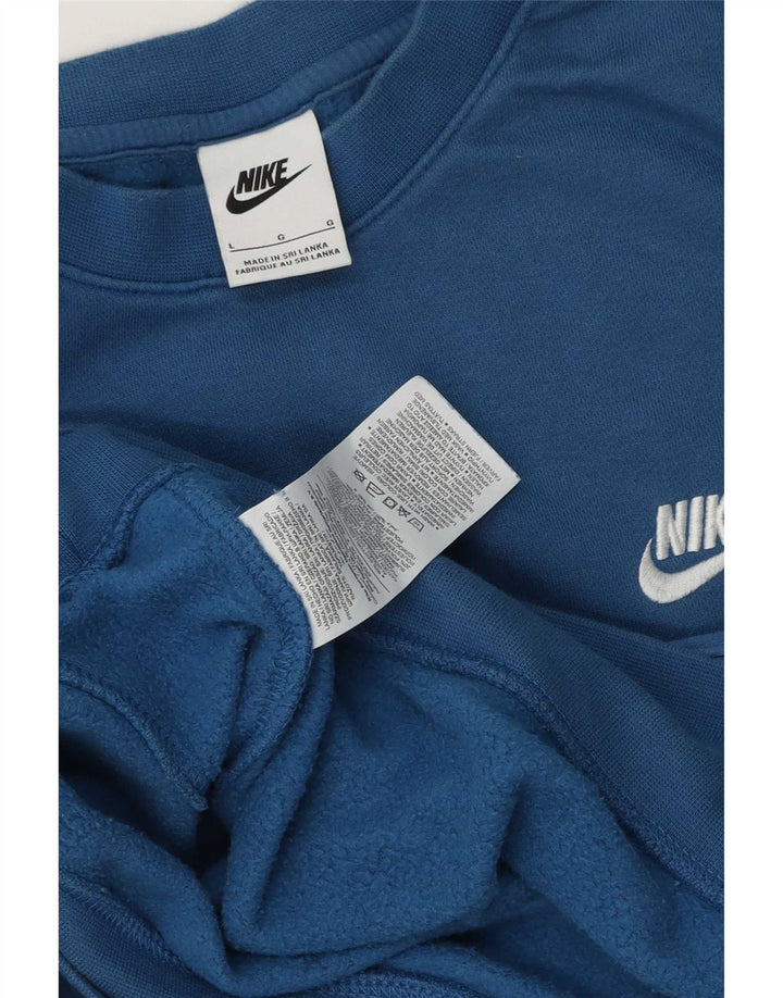 Felpa Nike Uomo Maglione Large Blu Cotone