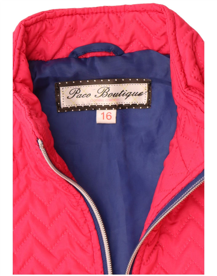 Paco Boutique Gilet trapuntato da donna UK 16 Large Pink Chevron Poliestere