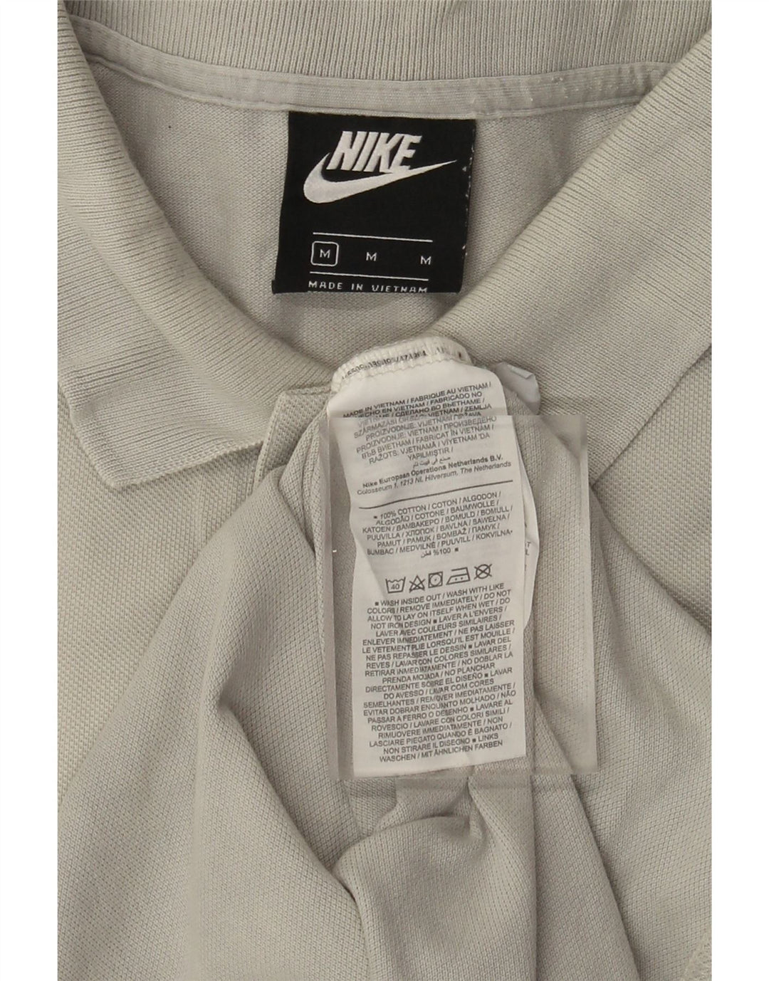 Polo Nike da uomo in cotone grigio medio