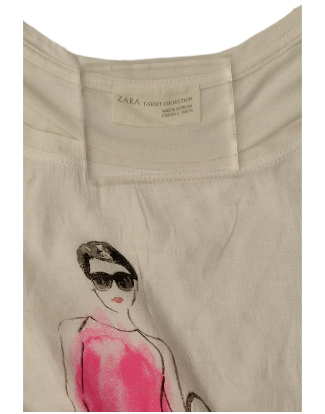 T-shirt grafica da donna Zara Top UK 10 piccola bianca