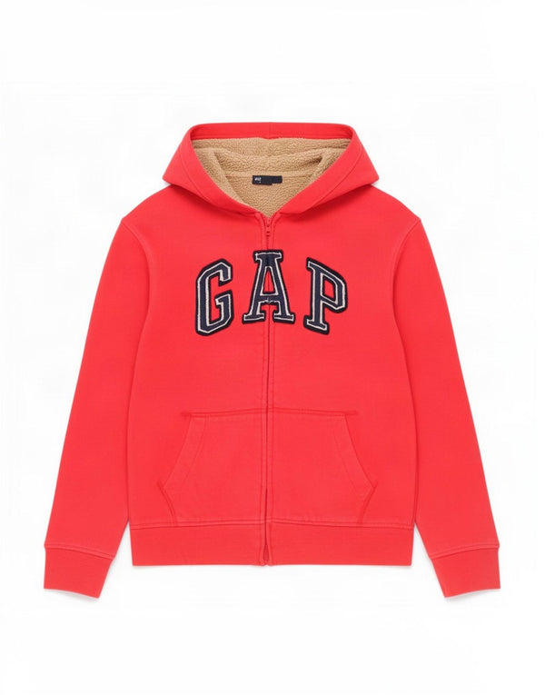 Maglione con cappuccio e zip grafica per ragazzi Gap 12-13 anni XL in cotone rosso
