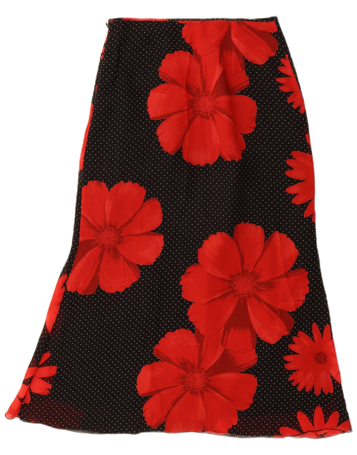 Gonna lunga da donna S.Oliver EU 38 Media W30 Viscosa floreale nera